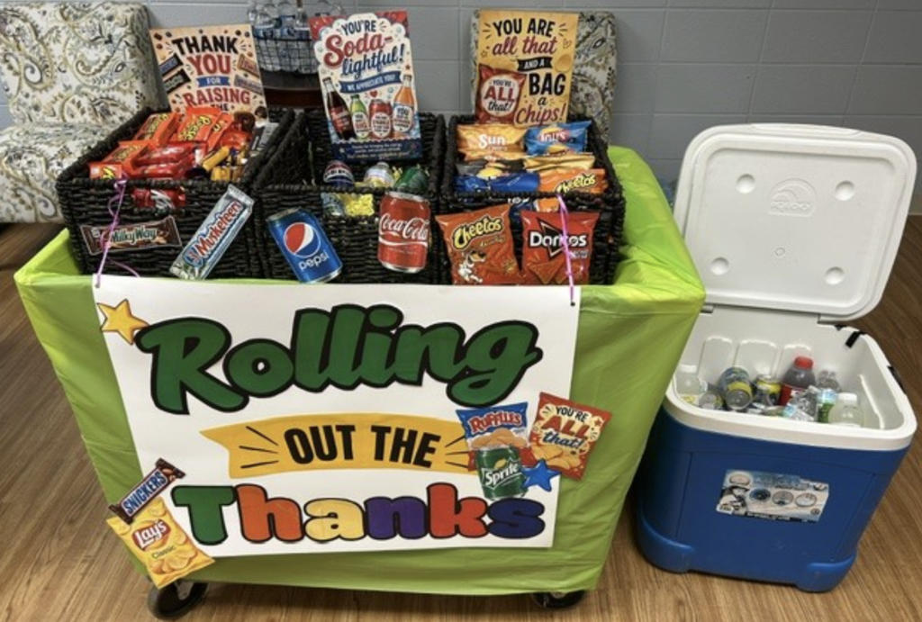 cart of snacks