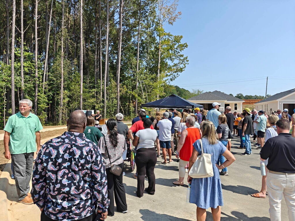 Crowd at ribbon cutting