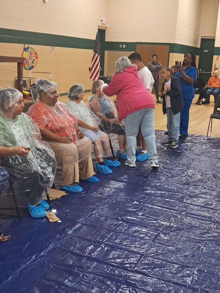 Woman getting pie in the face