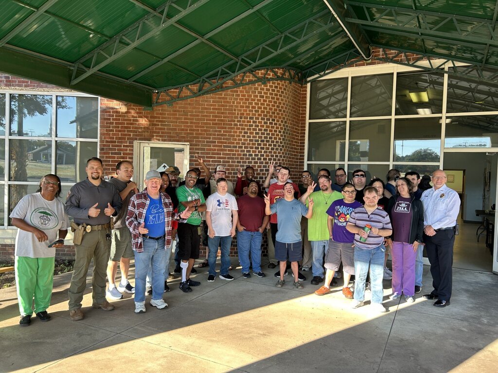 Group shot with policemen