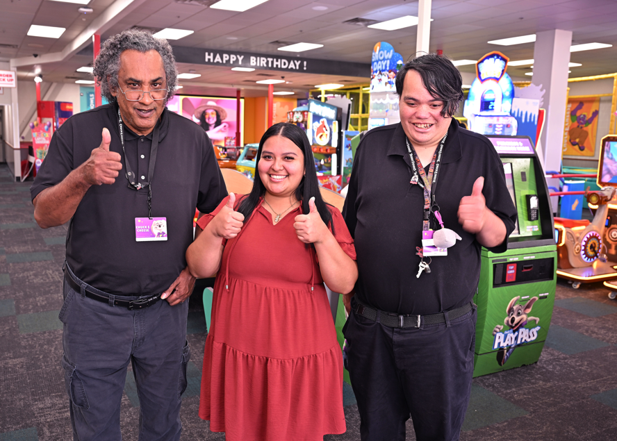 Group shot at Chuck E Cheese