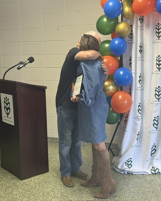 two people hugging