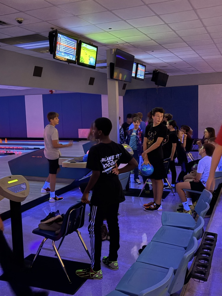 Students bowling