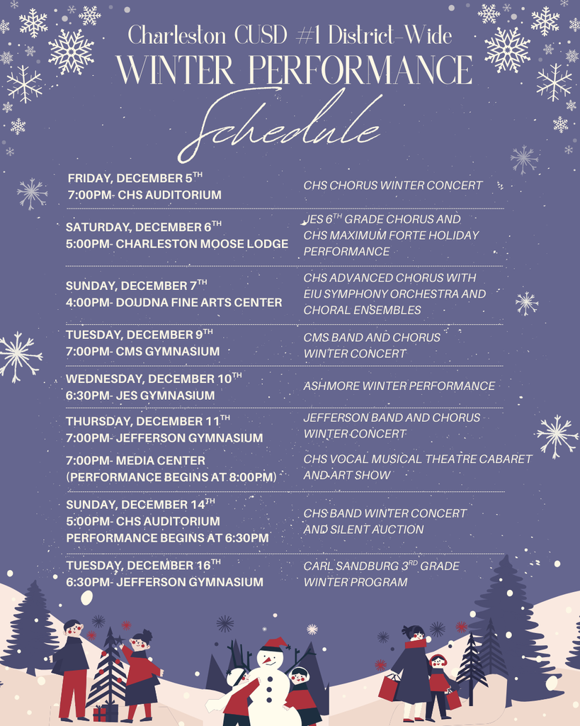 Winter Music Performance Schedule