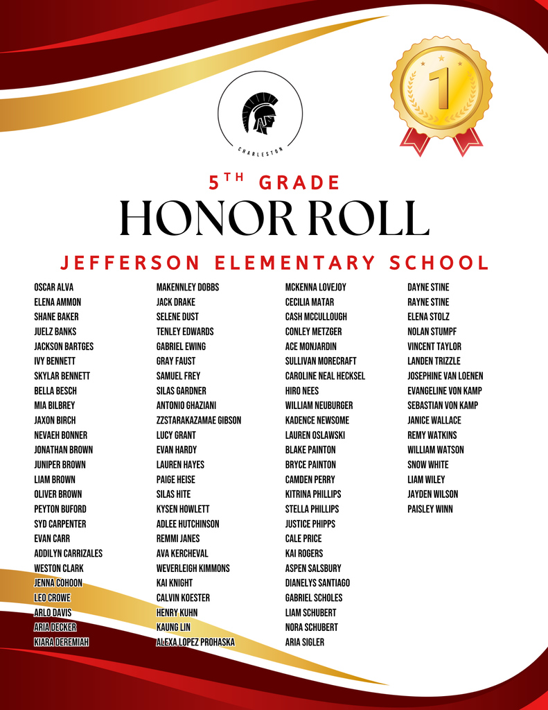 5th grade honor roll