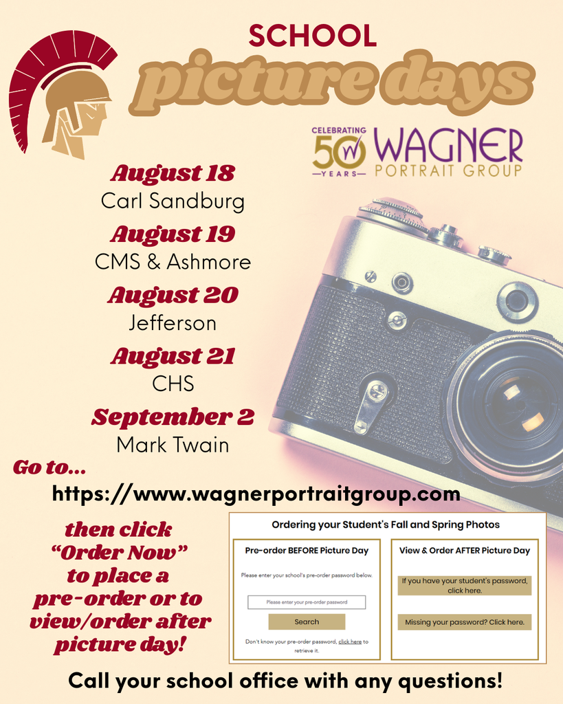 Dates for picture days