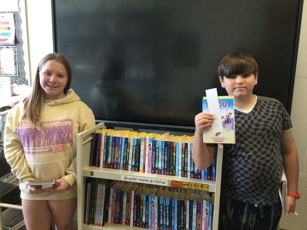 Brynlee and Daniel were the first students to find the book cart!