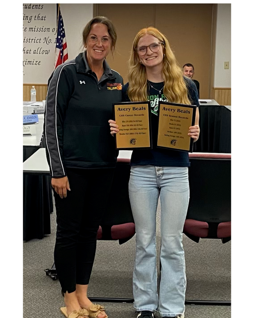 Avery Beals and principal Kori Brimner