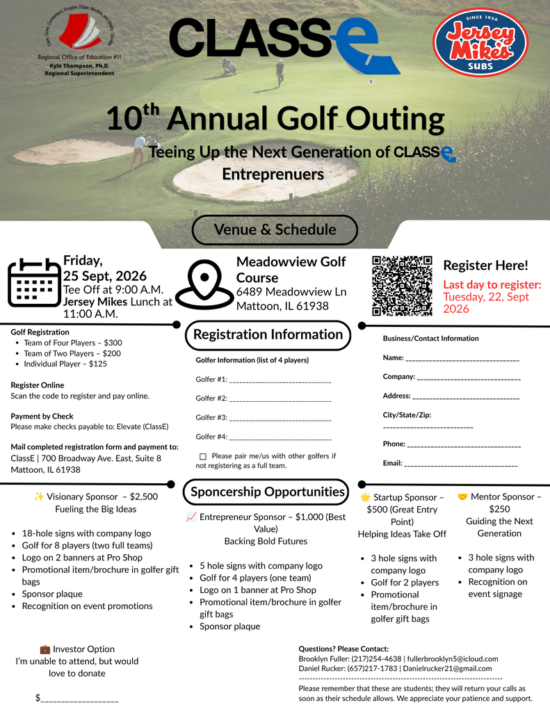 class e golf outing registration form