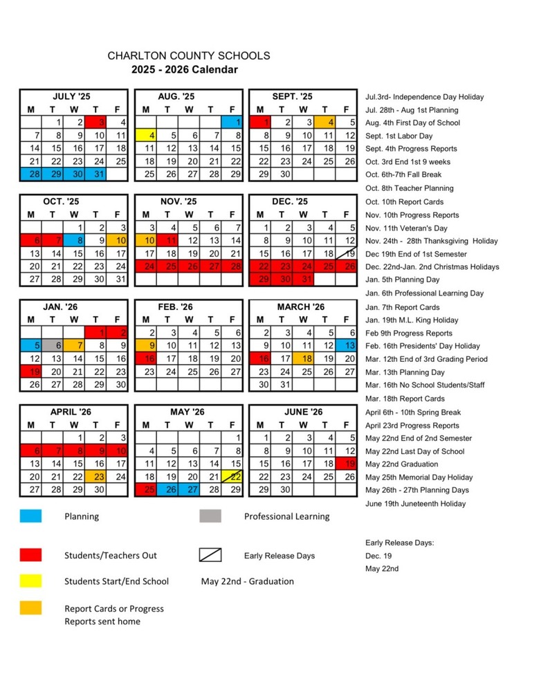 School Calendar 2025-2026
