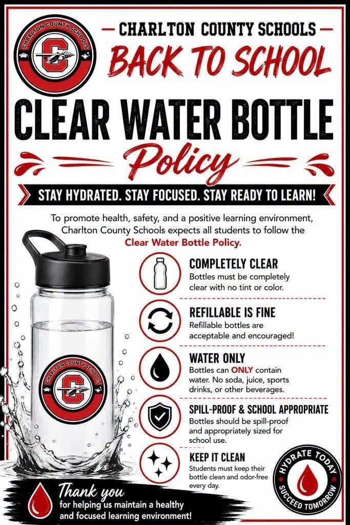 Clear Water Bottle Policy
