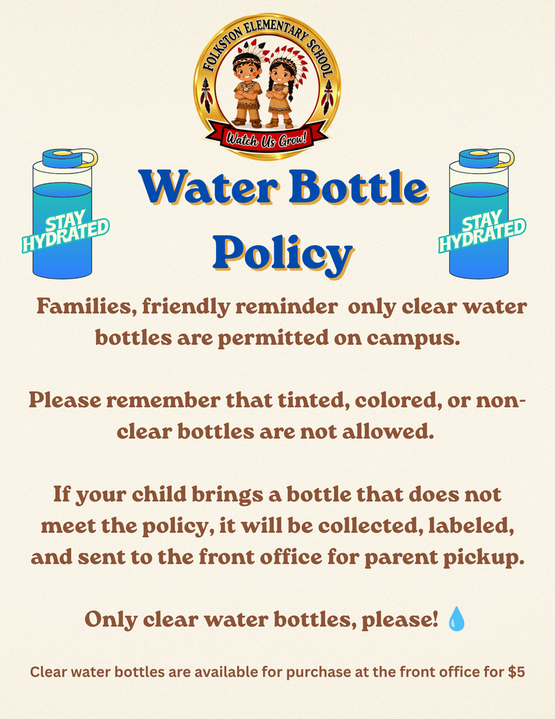 Reminder: Clear Water Bottle Policy