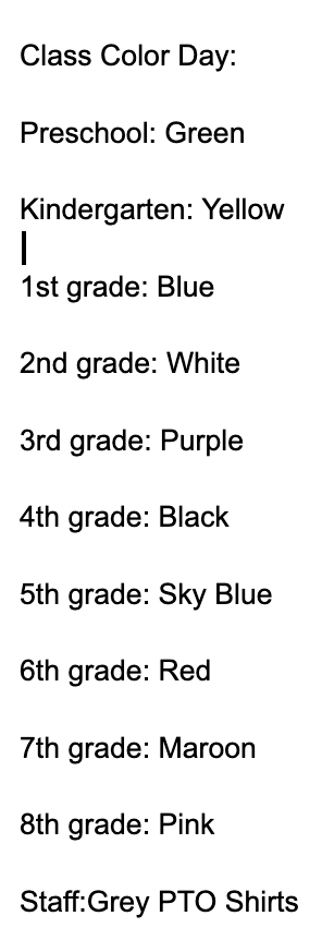 Class Color List