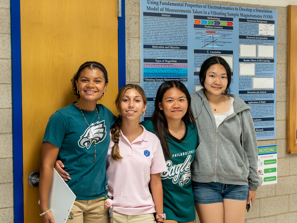 Students in hallway posing