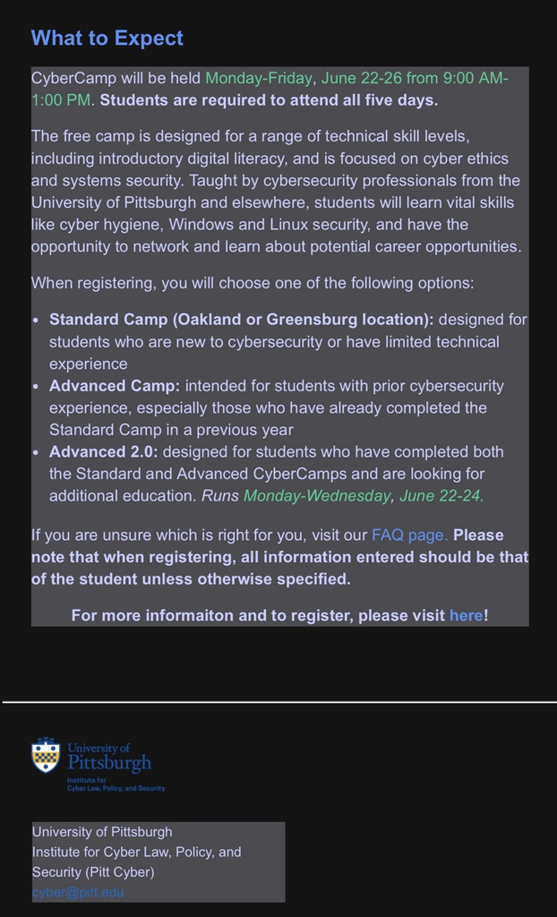CyberCamp Pitt