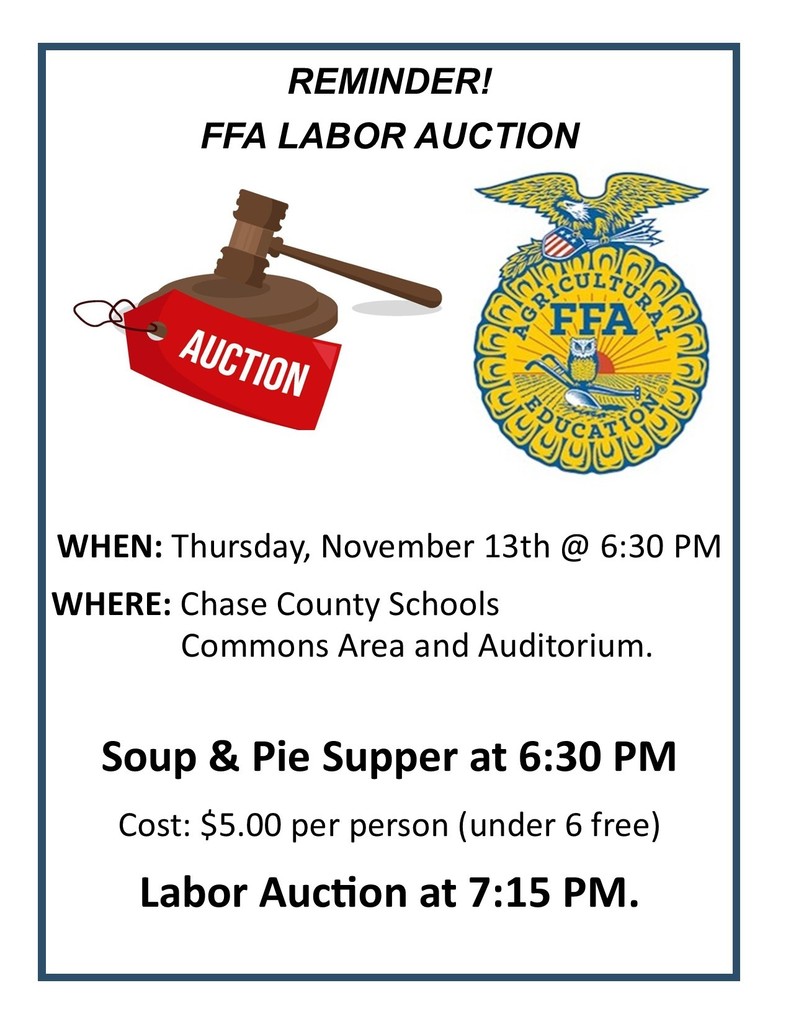 Imperial FFA Labor Auction, Thursday, Nov. 13 @ 6:30 PM