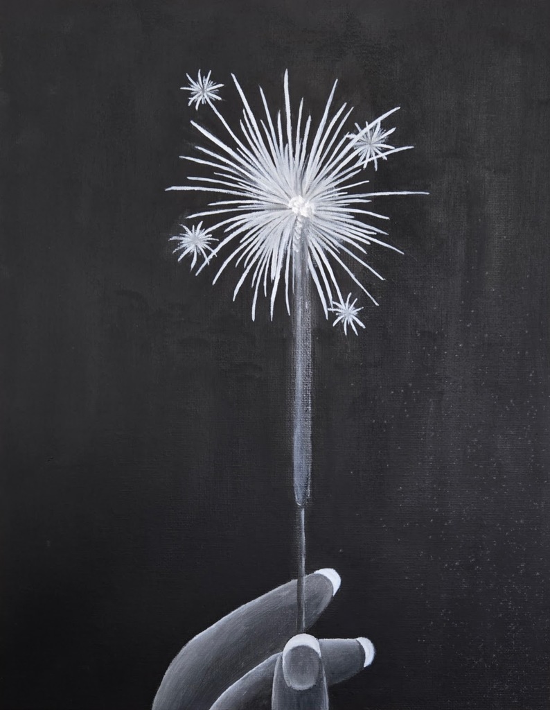 Sparkler oil paint