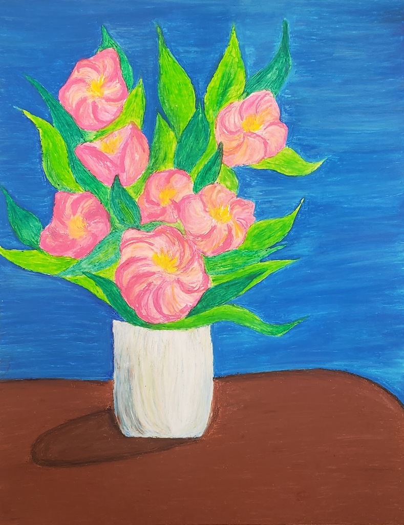 Flower oil pastel
