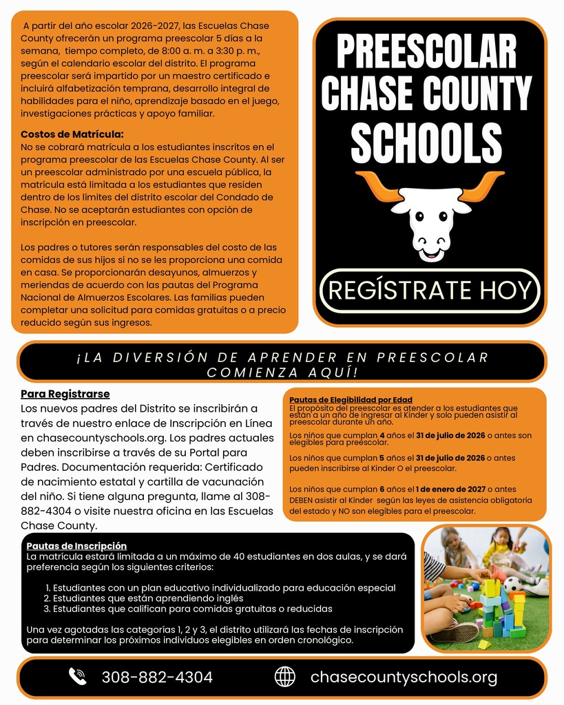 spanish preschool flyer