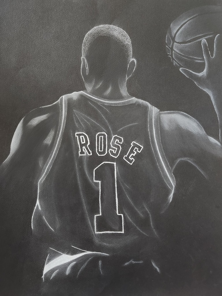Derrick Rose pastel drawing