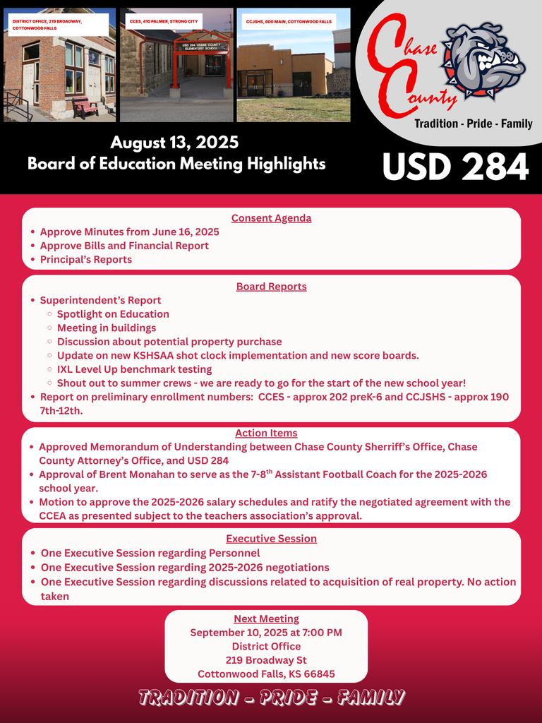 August 13, 2025 BOE Meeting Highlights