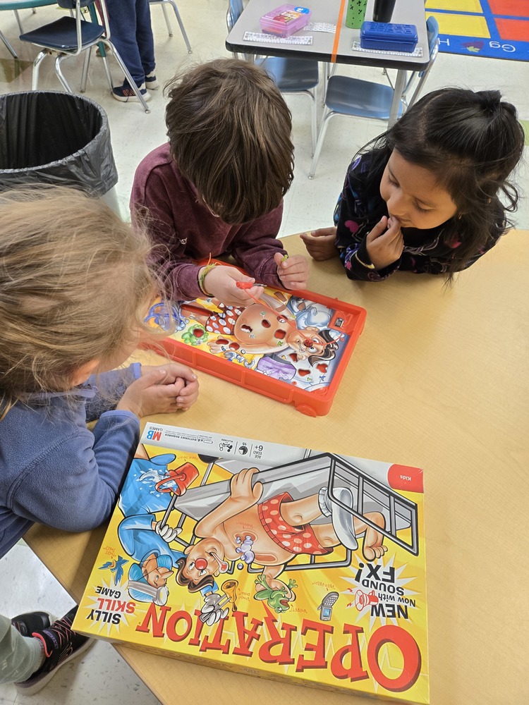 students playing operation
