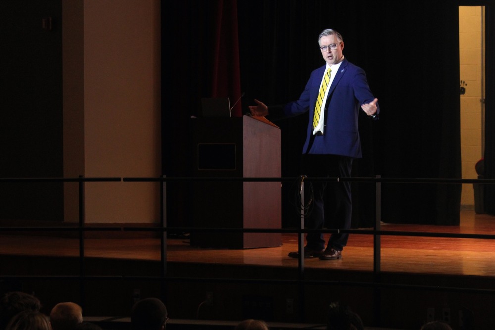 DA Chris Liberati-Conant talking on CHS stage