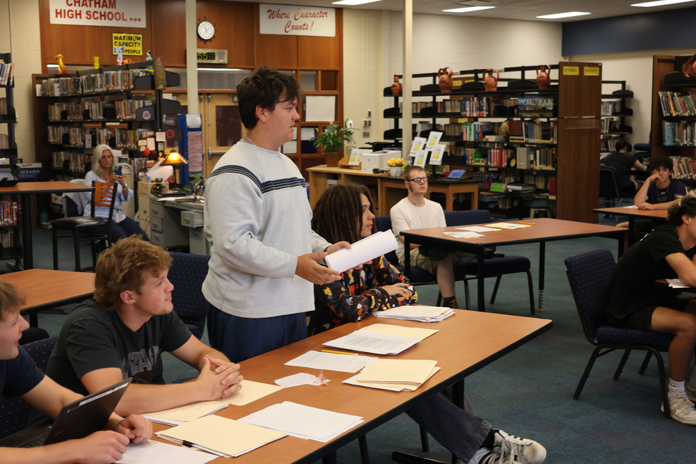 student questioning witness in mock trial
