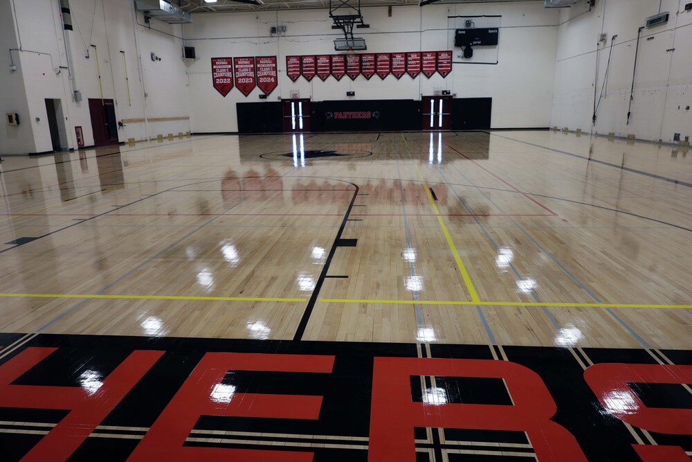 refurbished gym floor
