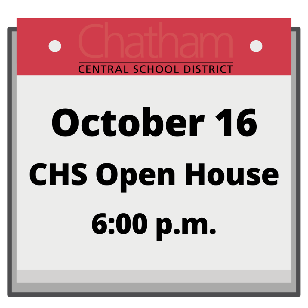 Calendar page showing October 16 at 6PM as CHS Open House