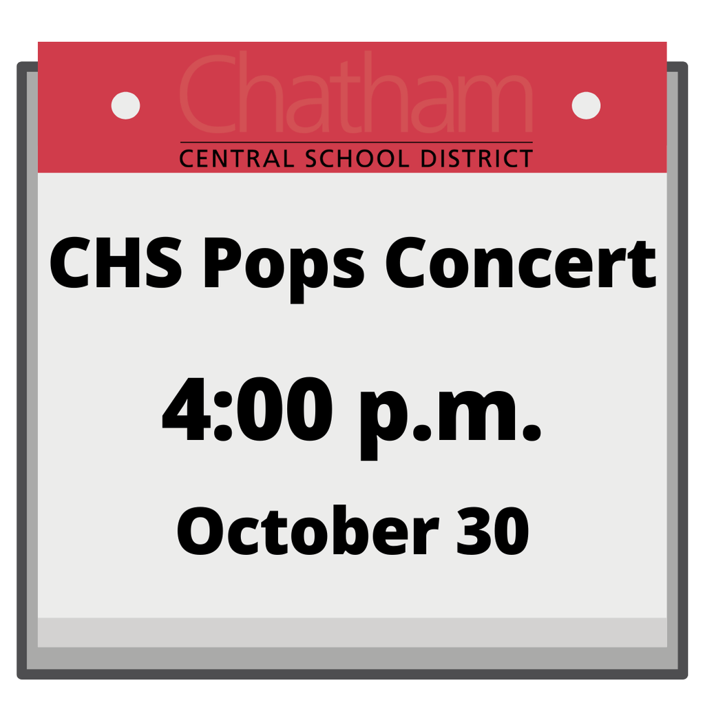 Calendar page the says CHS Pops Concert $:00 p.m. October 30