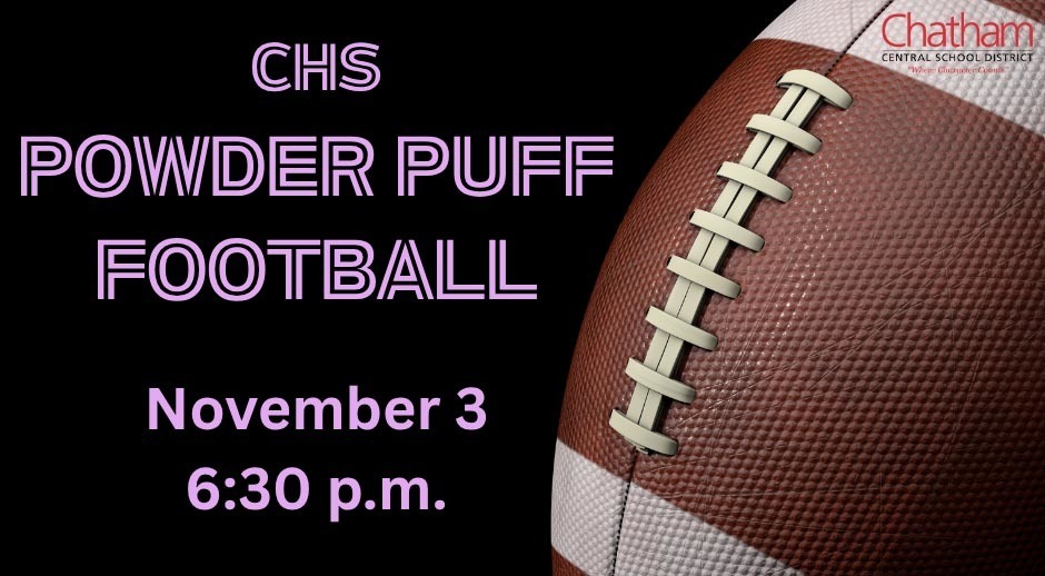 Football with CHS Powder Puff Football logo