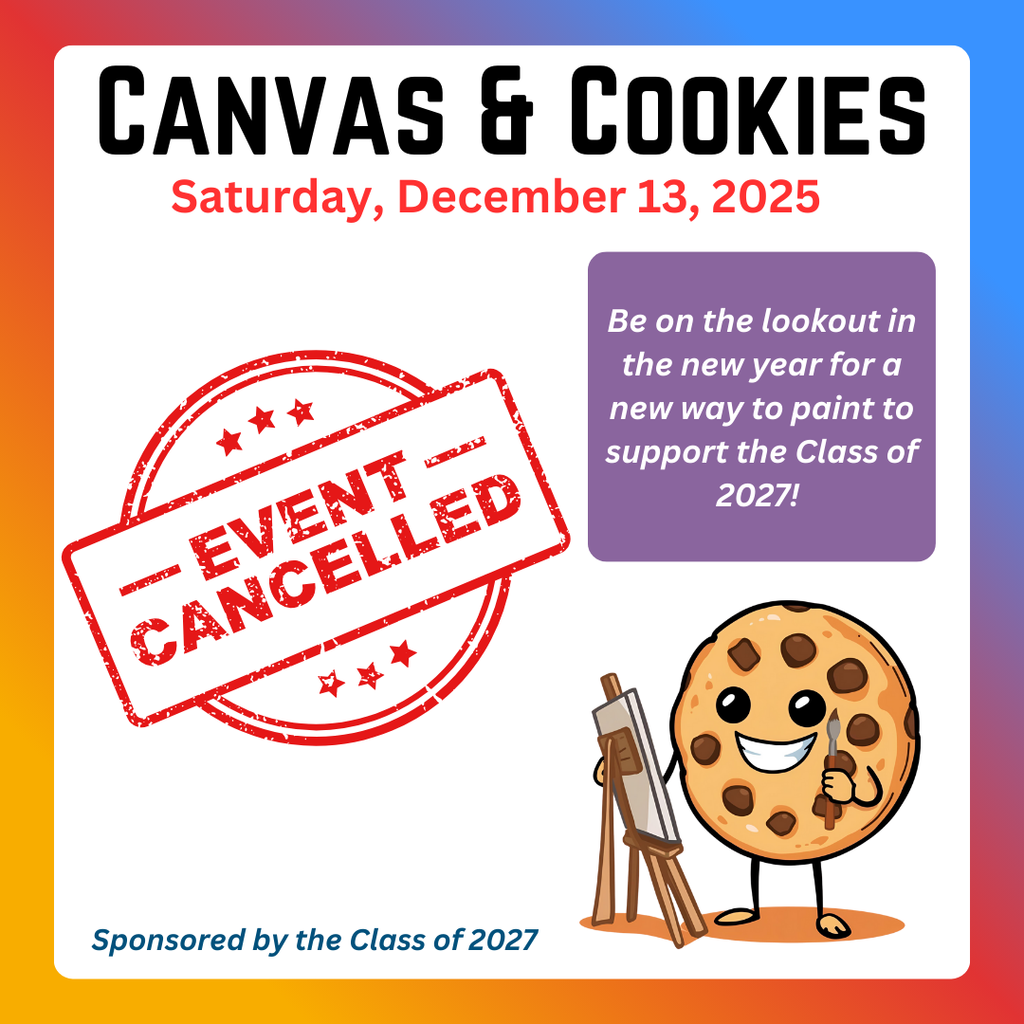 Canvas & Cookies canceled flyer