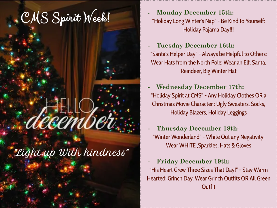 CMS Spirit Week Flyer