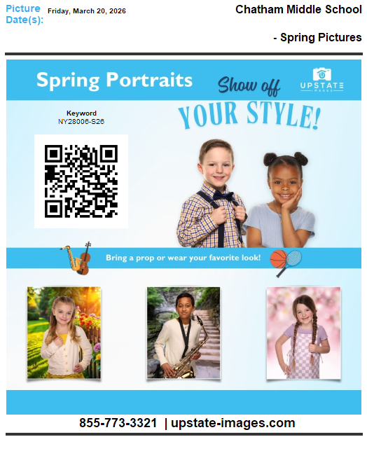 CMS Spring Picture Day flyer