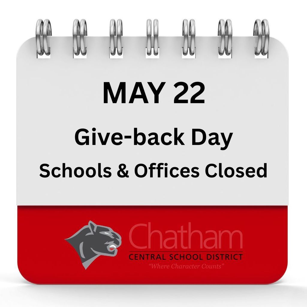 May 22 calendar page with Chatham CSD logo