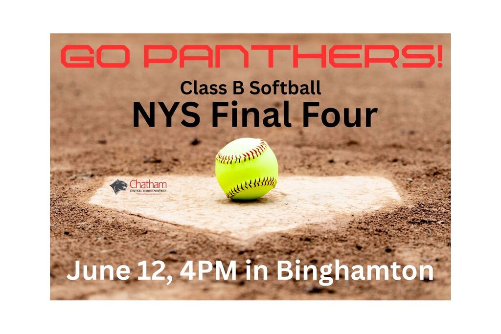 softball on home plate with chatham panthers logo