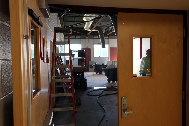 choir room undergoing renovation