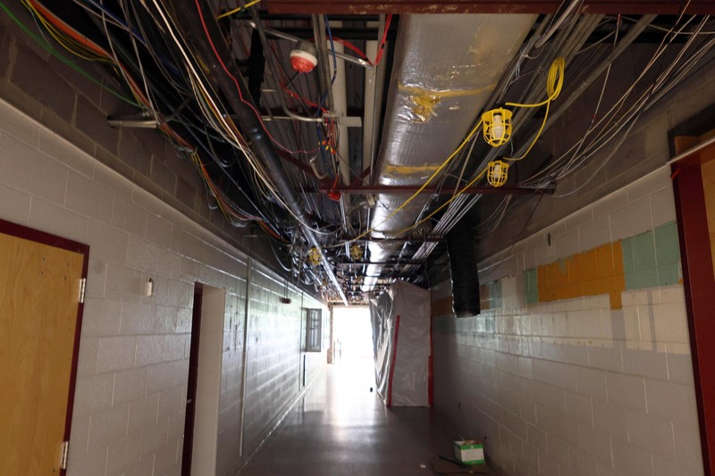 hallway with ceiling removed