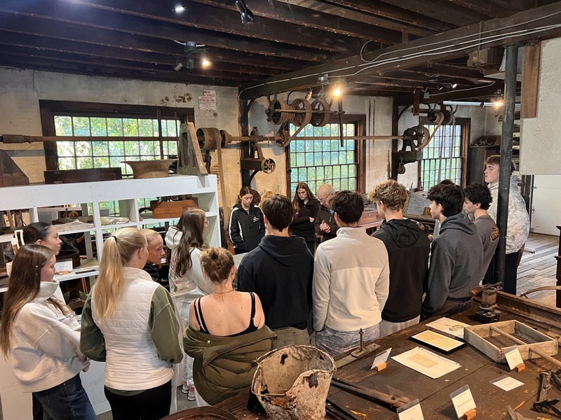 students exploring iron works museum