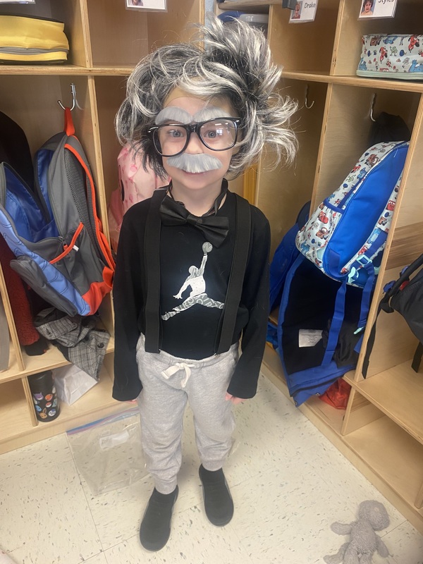 boy dressed as Einstein 