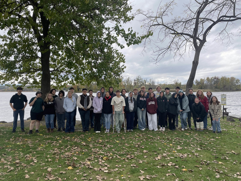 group photo of students at Henry Hudson Riverfront Park