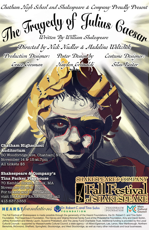 poster advertising William Shakespeare's The Tragedy of Julius Caesar