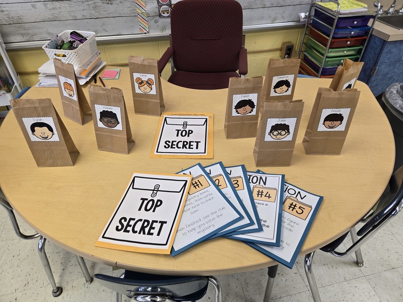 mystery packets on table