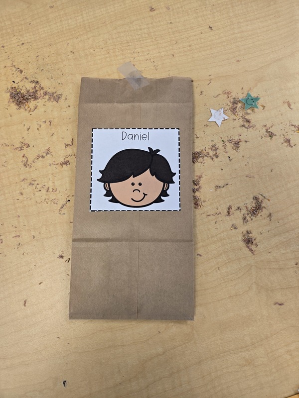 bag with guilty pencil thief on it. 