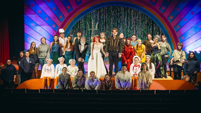 full crew photo of CHS' production of the Little Mermaid