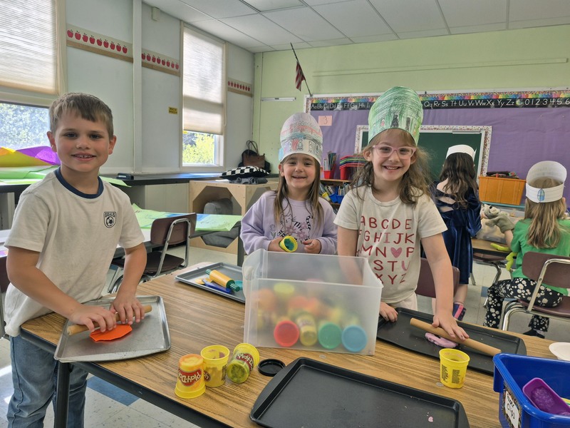 students playing with Play-Doh