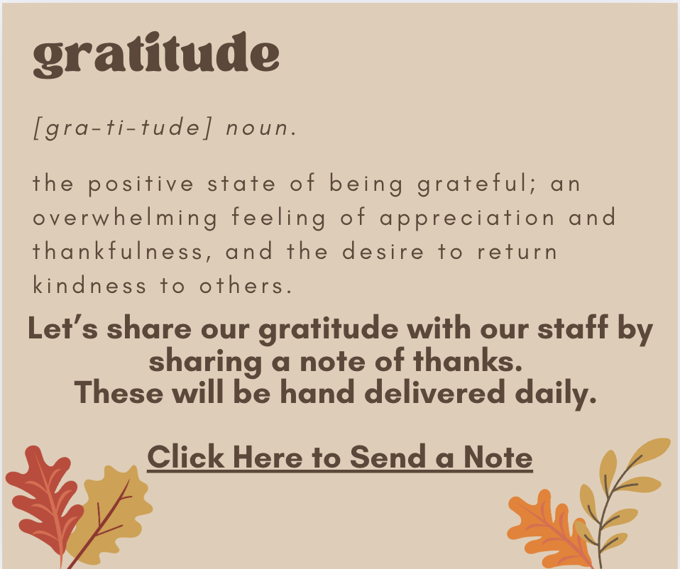 Gratitude Notes for Staff--November 2025