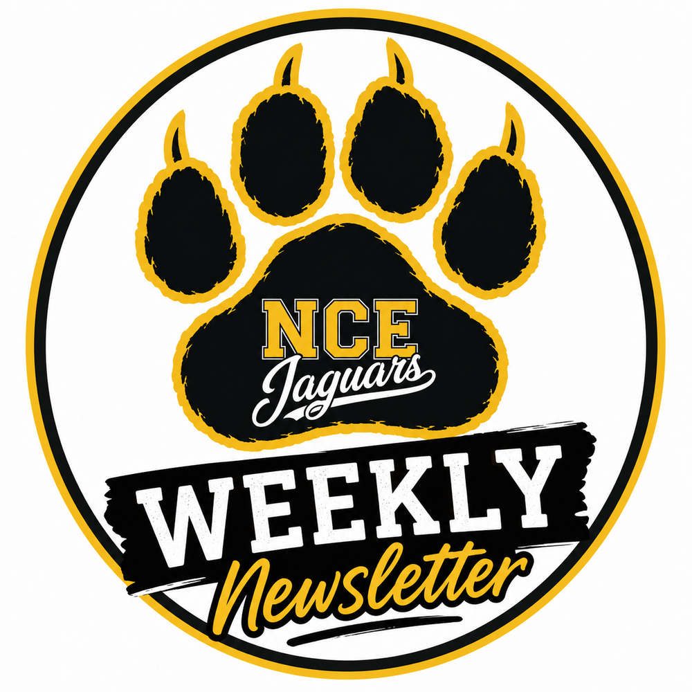 Paw Print with words "Weekly newsletter"