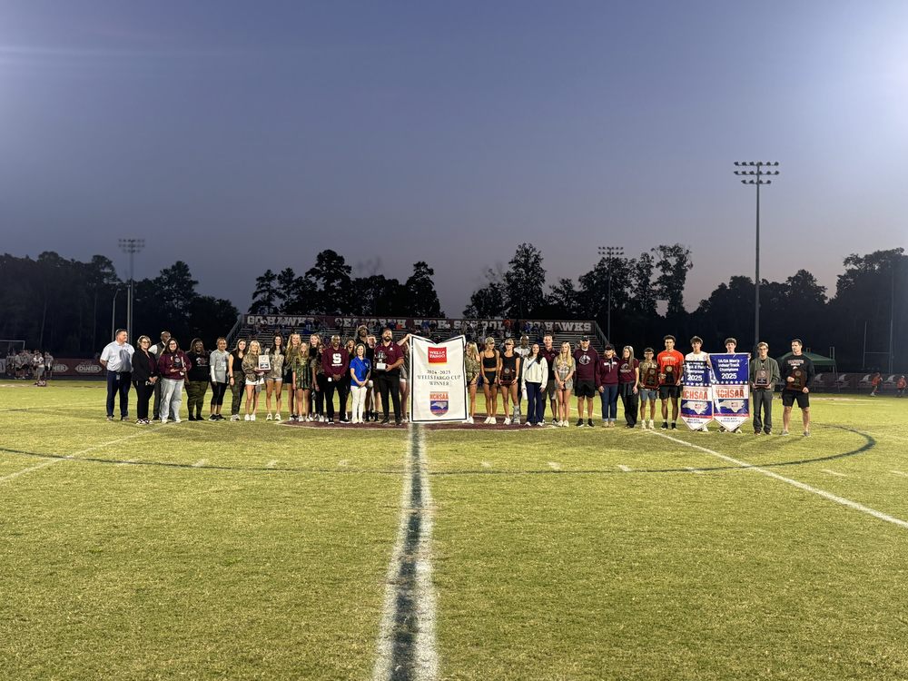 Seaforth athletes posing for back-to-back Wells Fargo 2A State Cup Championship